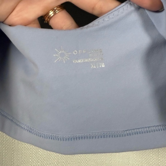 Offline by Aerie Baby Blue Low Back Cap Sleeve Crop Top XL - Picture 3 of 7